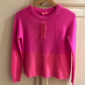 Lilly Pulitzer Cashmere Sweater in Plumeria Pink Color Block XS NWT